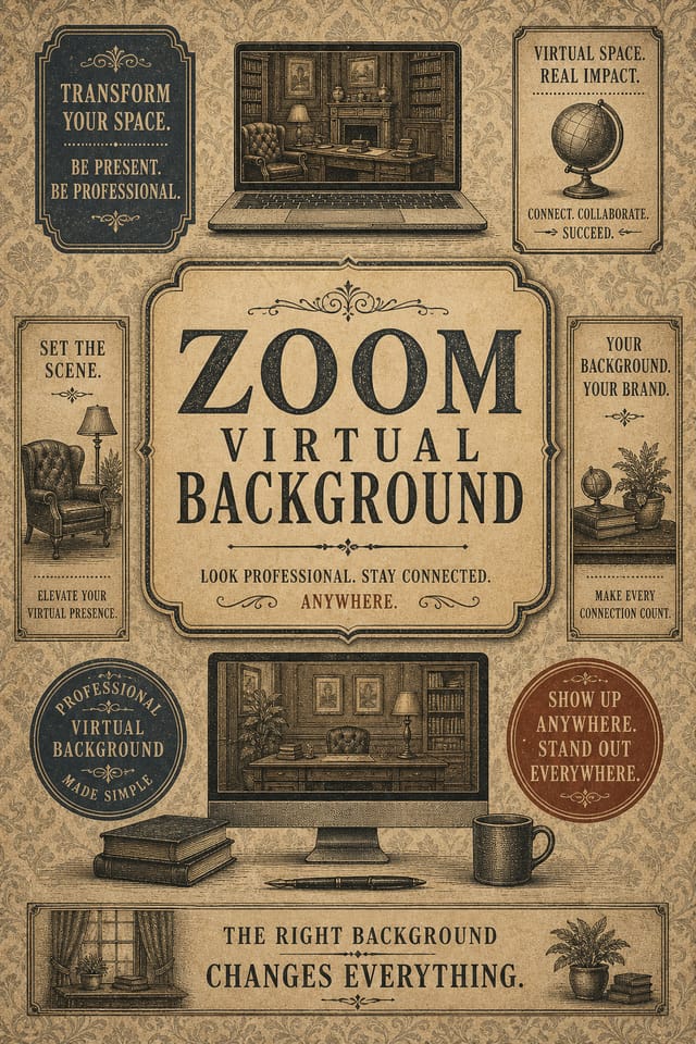 Zoom Virtual Background — vintage style background image