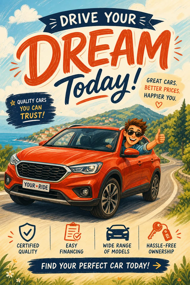 Car Banner — illustration style web banner