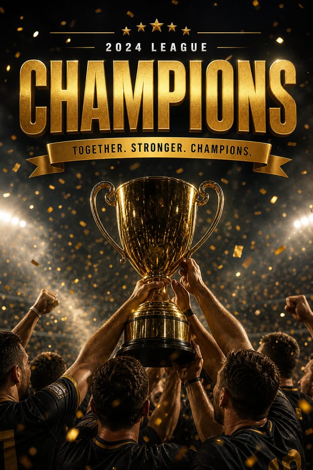 Championship Banner — photo-realistic style web banner