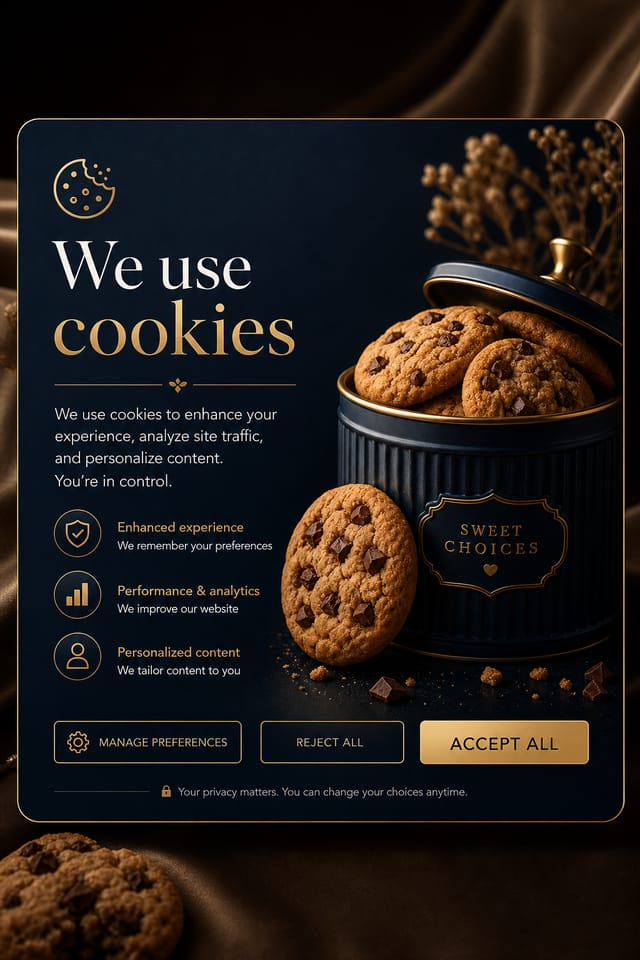 Cookie Banner — elegant style web banner