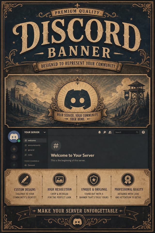 Discord Banner — vintage style web banner