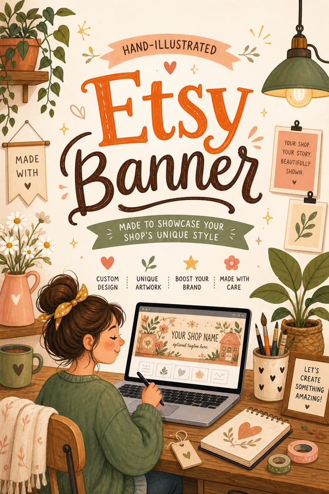 Etsy Banner — illustration style web banner