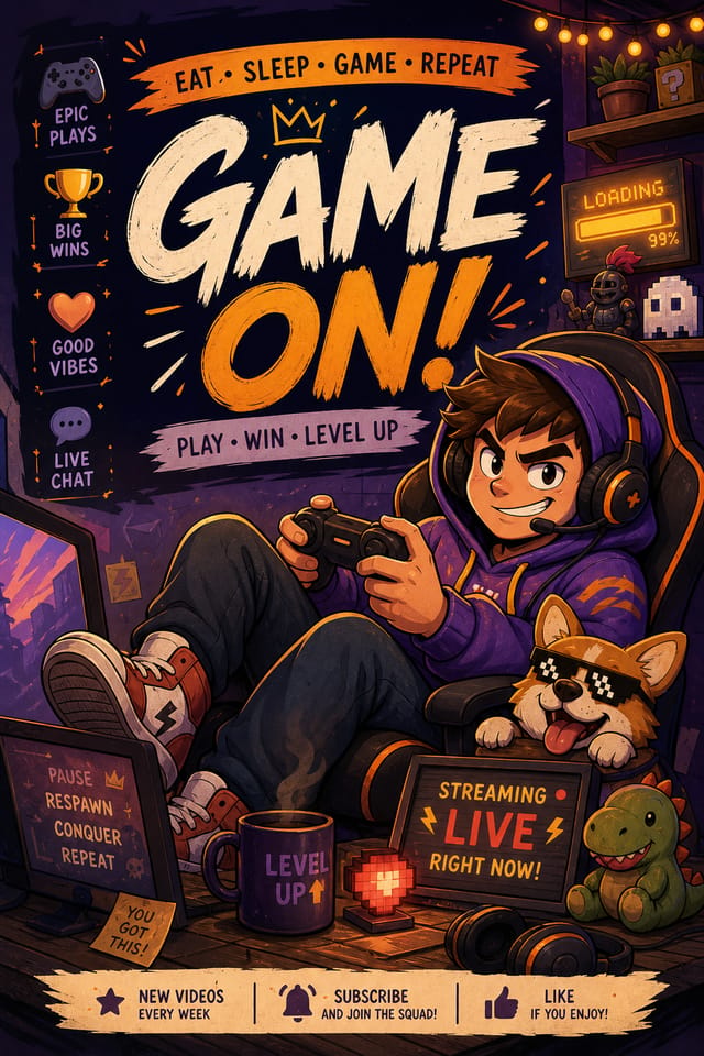 Gaming Banner — illustration style web banner