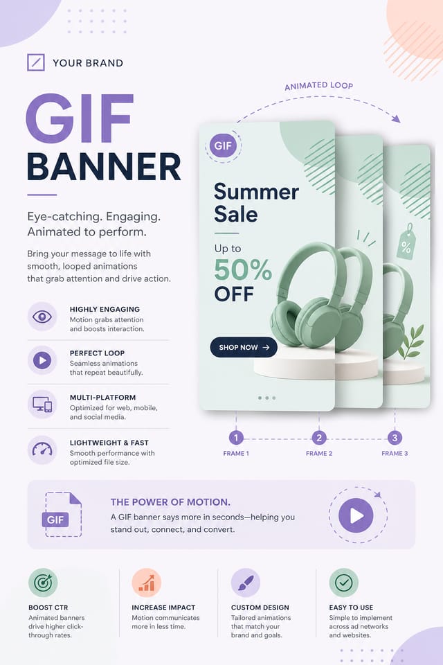 GIF Banner — modern style web banner
