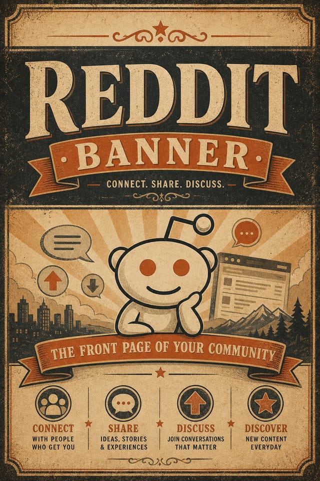 Reddit Banner — vintage style web banner