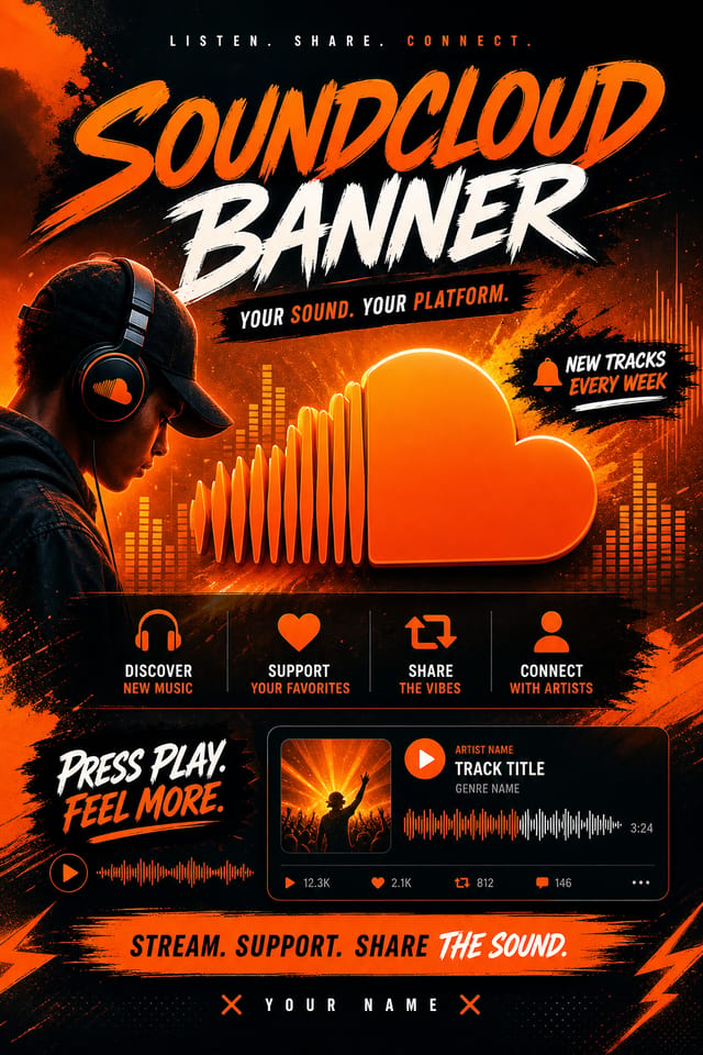 SoundCloud Bannière — vibrant style web banner