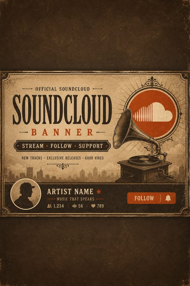 SoundCloud Bannière — vintage style web banner