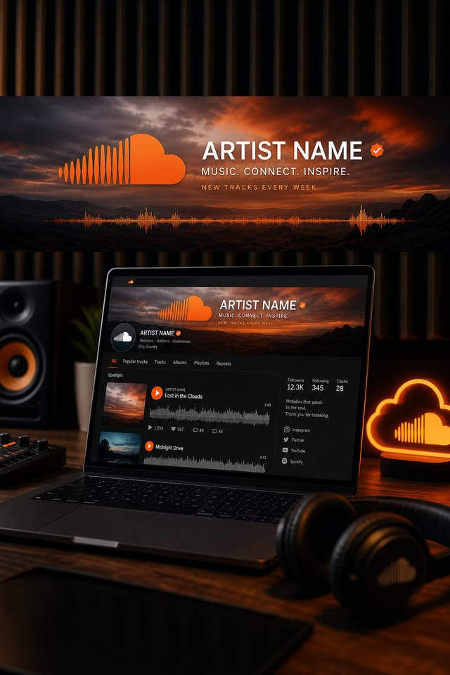 SoundCloud Bannière — photo-realistic style web banner