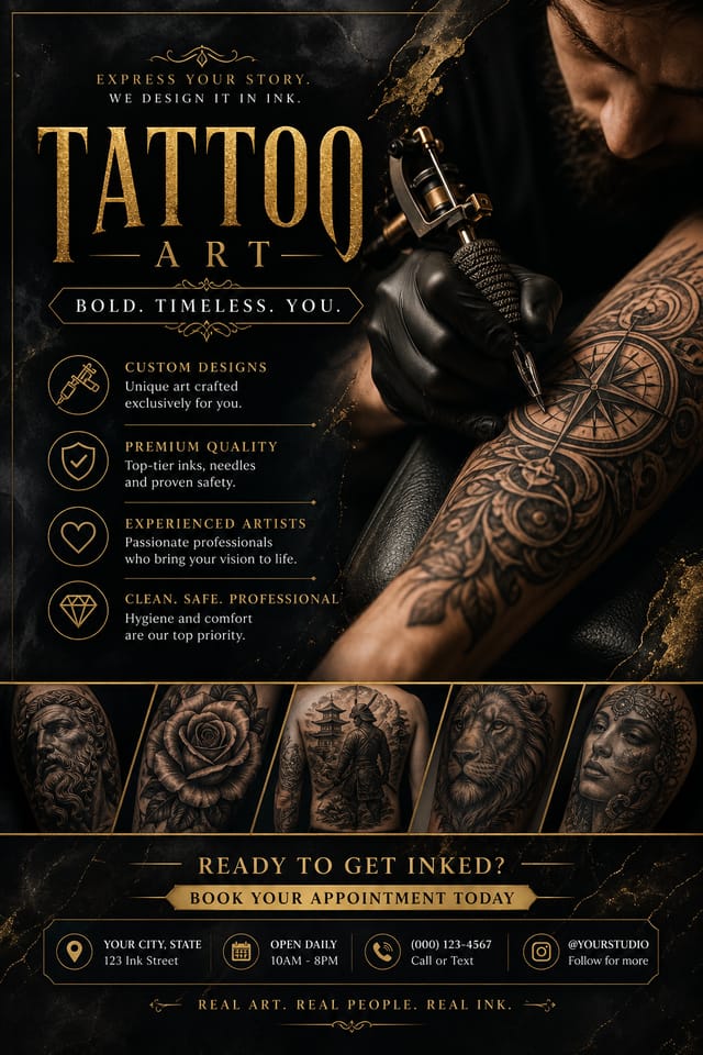 Tattoo Banner — elegant style web banner