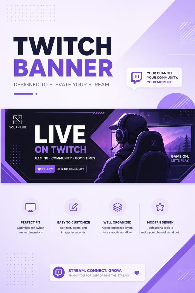 Twitch Banner — modern style web banner