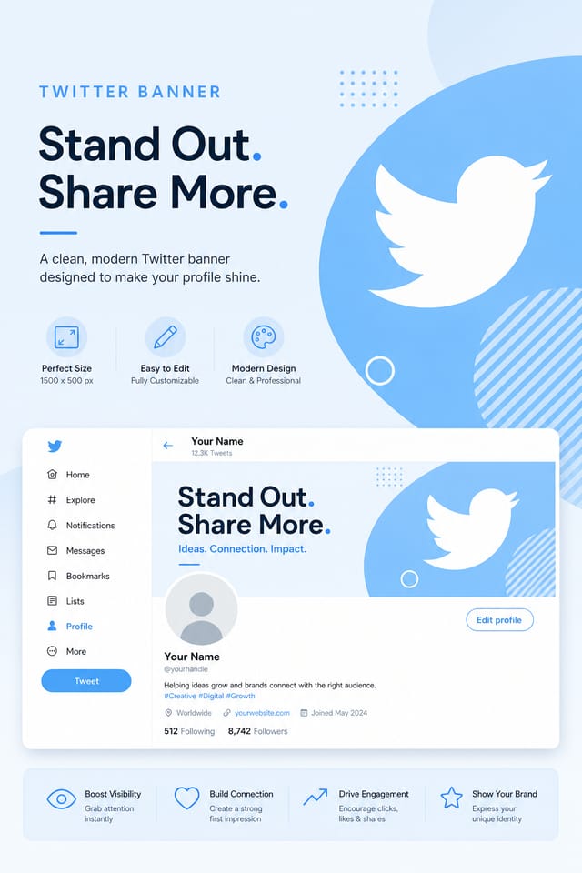 Twitter Banner — modern style web banner