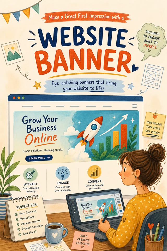Website Banner — illustration style web banner