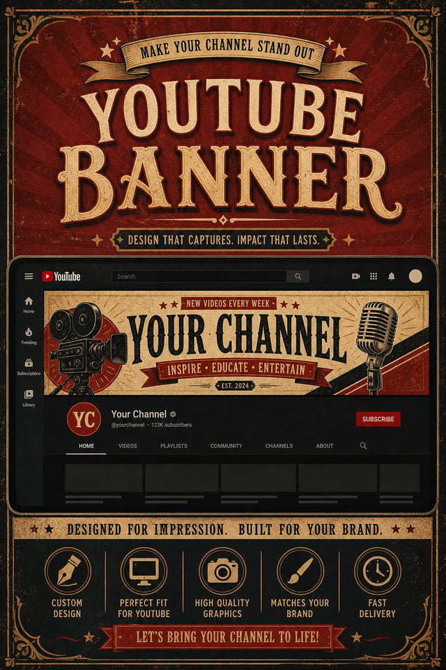 YouTube Banner — vintage style web banner