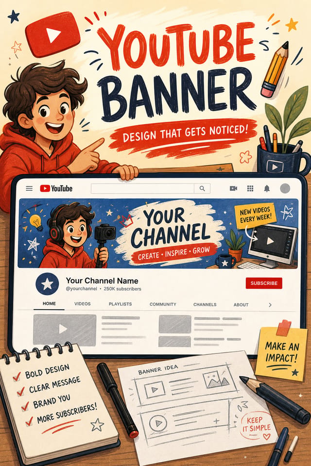 YouTube Banner — illustration style web banner
