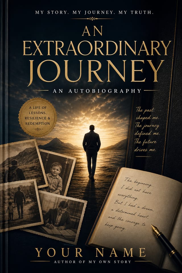 Autobiography Book Cover — elegant style book cover
