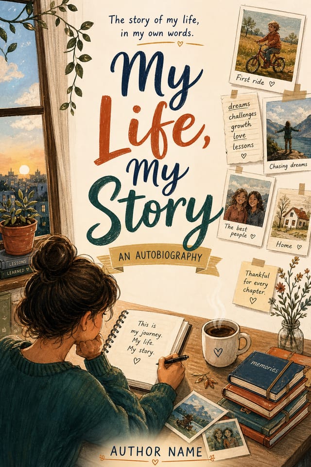 Autobiography Book Cover — illustration style book cover