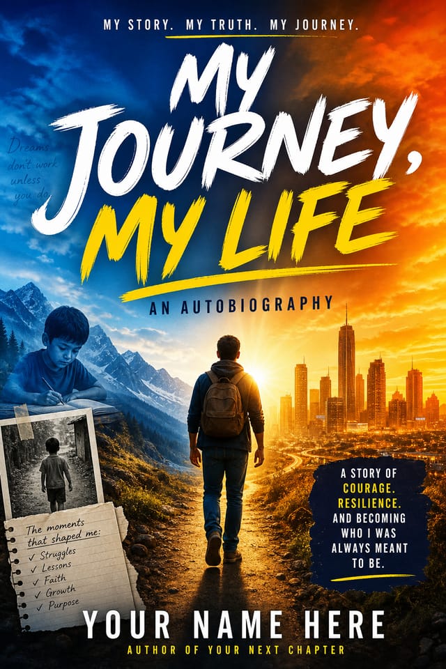 Autobiography Book Cover — vibrant style book cover