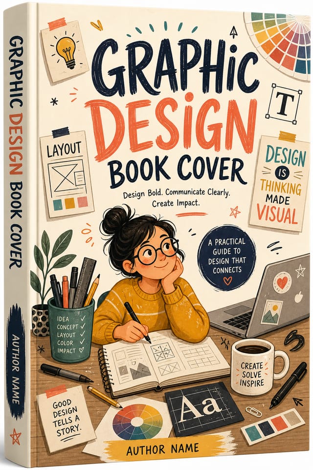Graphic Design Book Cover — illustration style book cover