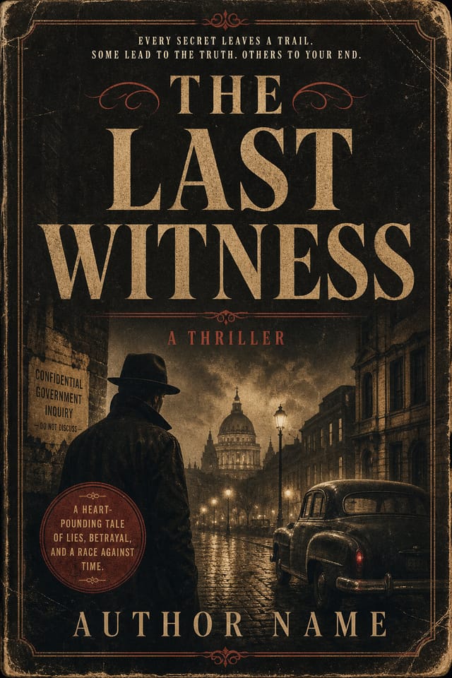 Thriller Book Cover — vintage style book cover