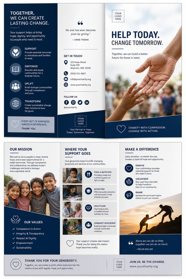 Charity Brochure — corporate style brochure cover