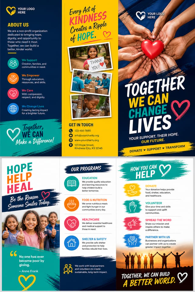 Charity Brochure — vibrant style brochure cover