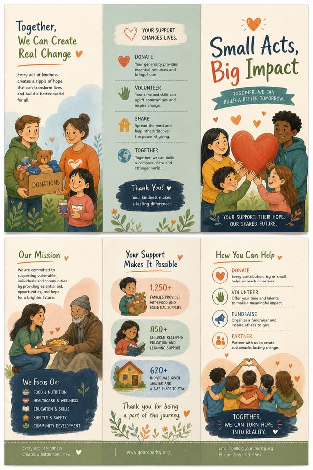 Charity Brochure — illustration style brochure cover
