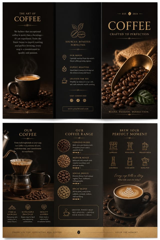 Coffee Brochure — elegant style brochure cover