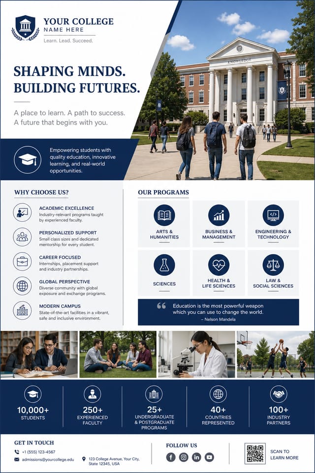 College Brochure — corporate style brochure cover