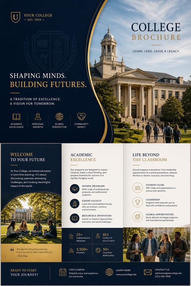 College Brochure — elegant style brochure cover