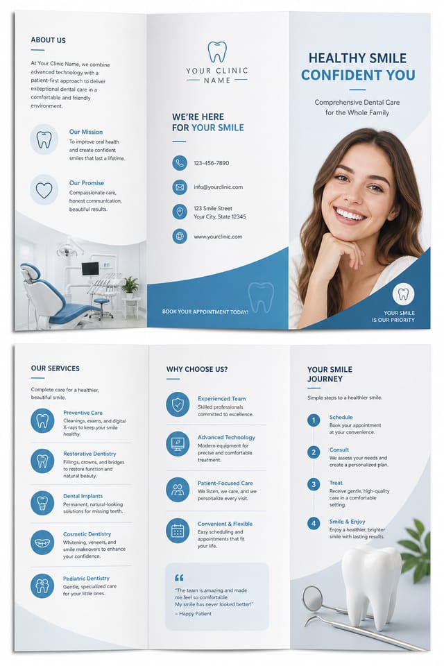 Dental Brochure — modern style brochure cover