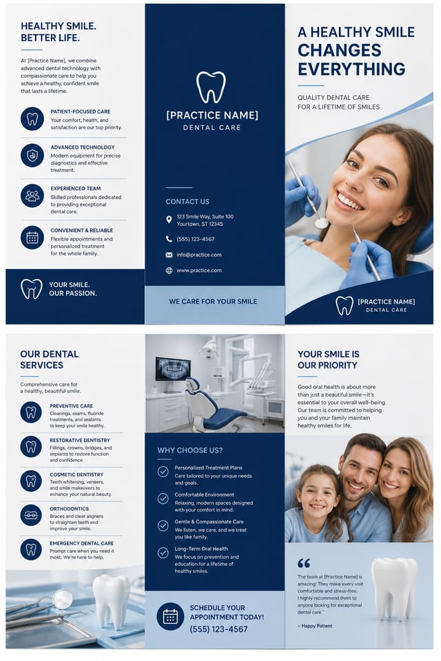 Dental Brochure — corporate style brochure cover