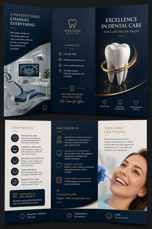 Dental Brochure — elegant style brochure cover