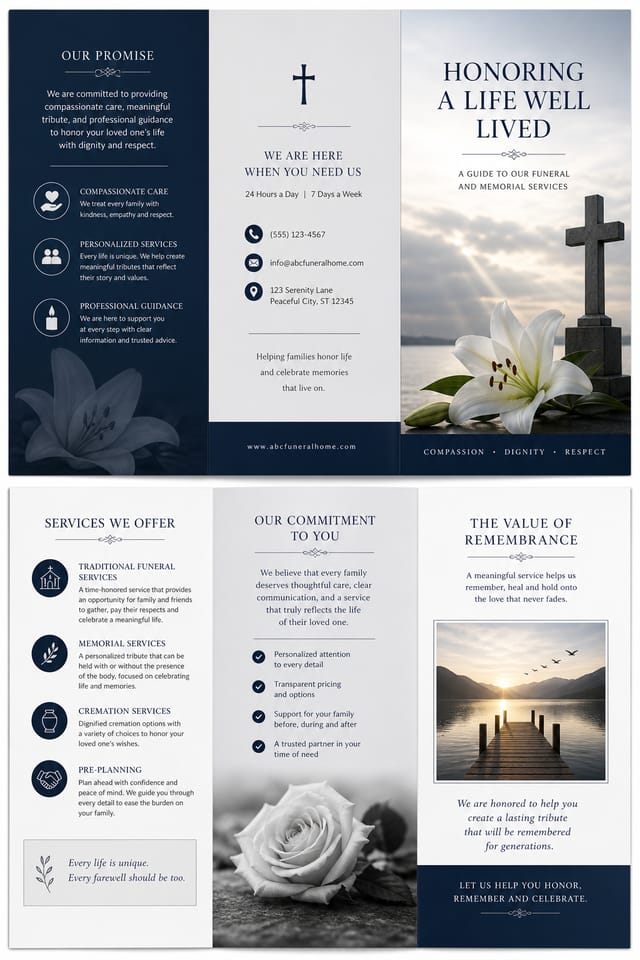 Funeral Brochure — corporate style brochure cover