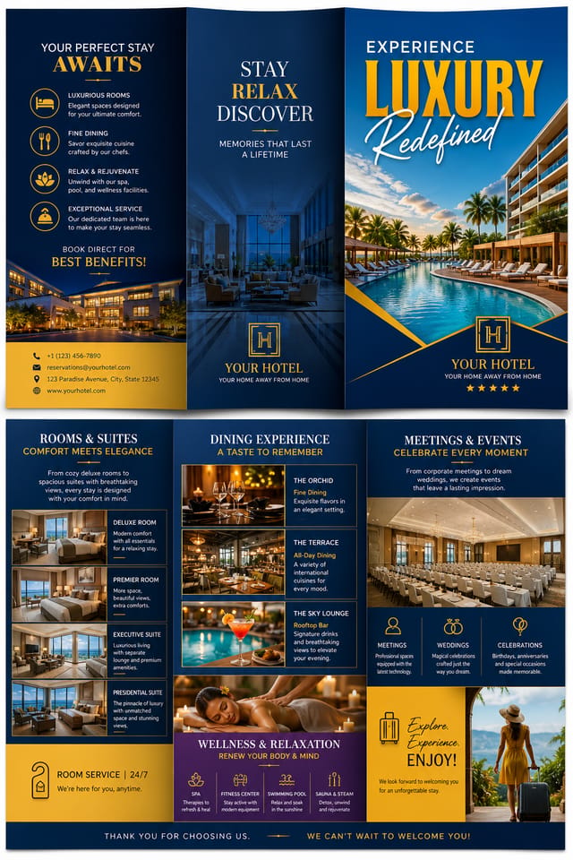 Hotel Brochure — vibrant style brochure cover