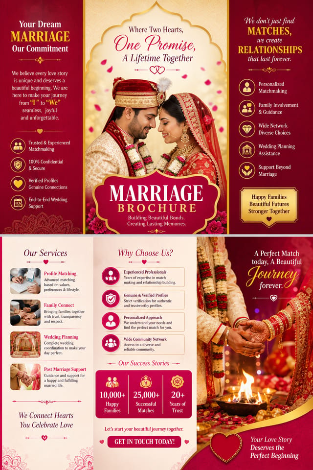 Marriage Brochure — vibrant style brochure cover