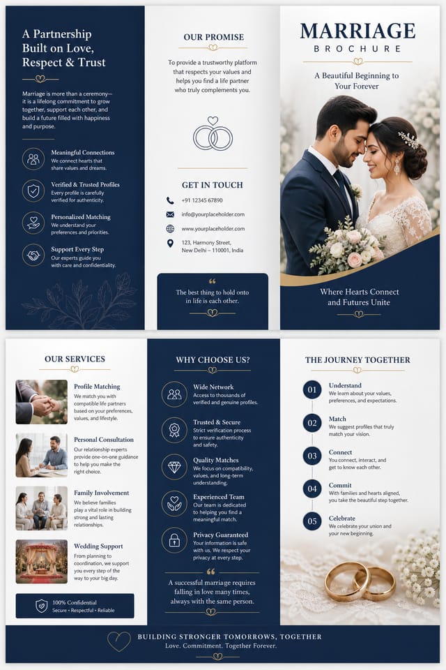 Marriage Brochure — corporate style brochure cover