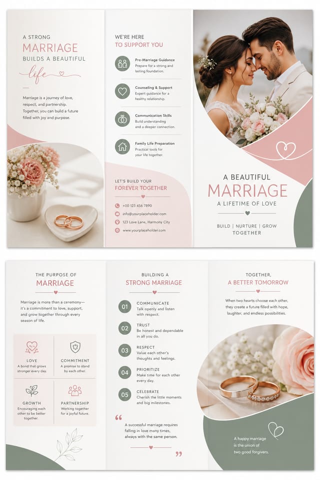 Marriage Brochure — modern style brochure cover