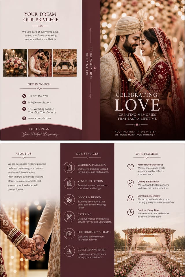 Marriage Brochure — photo-realistic style brochure cover