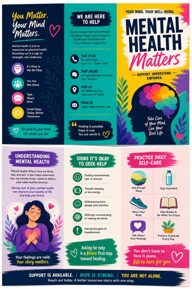 Mental Health Brochure — vibrant style brochure cover