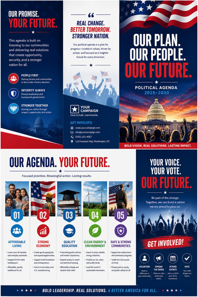 Politicalagenda Brochure — vibrant style brochure cover