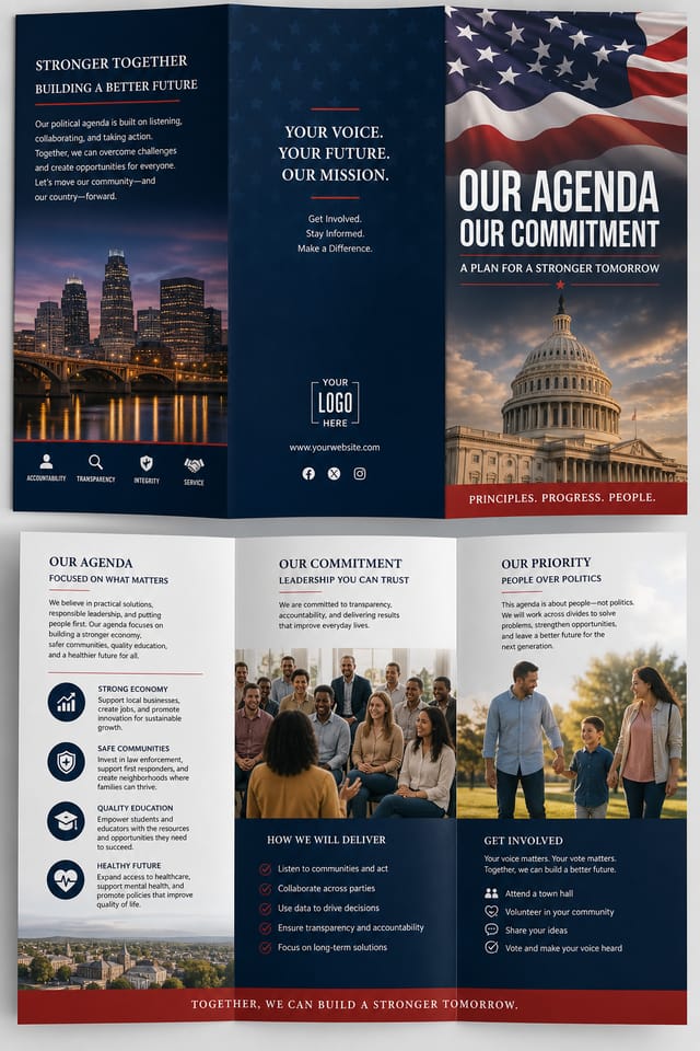 Politicalagenda Brochure — photo-realistic style brochure cover