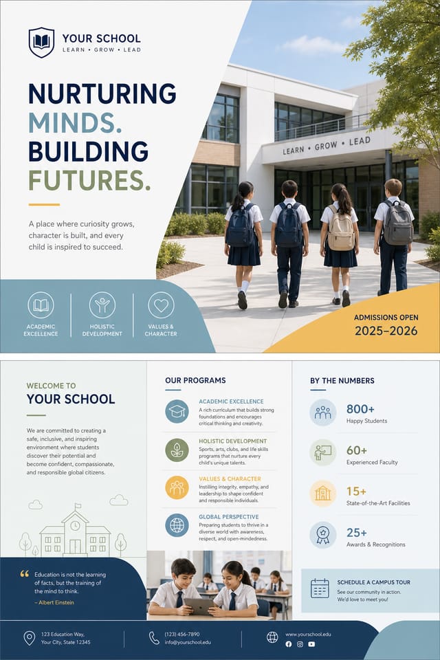 School Brochure — modern style brochure cover