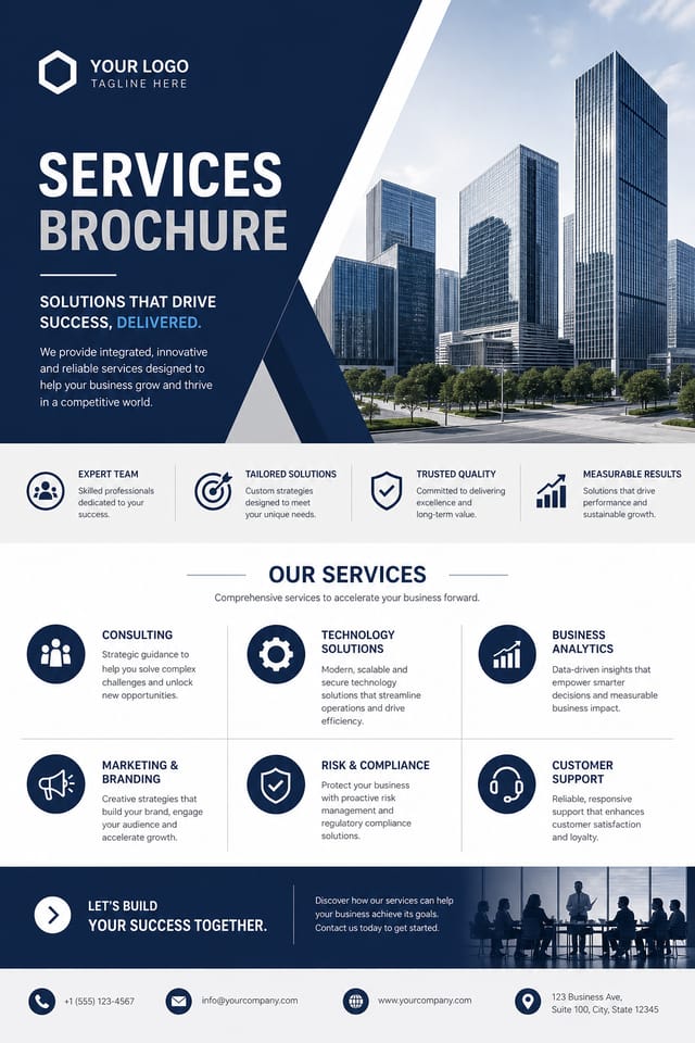 Services Brochure — corporate style brochure cover