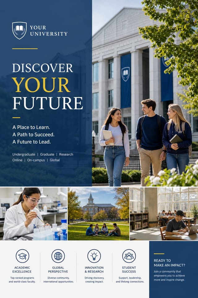 University Brochure — photo-realistic style brochure cover