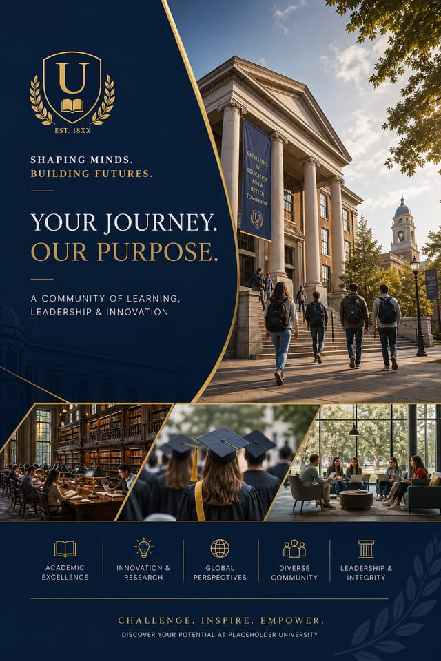University Brochure — elegant style brochure cover