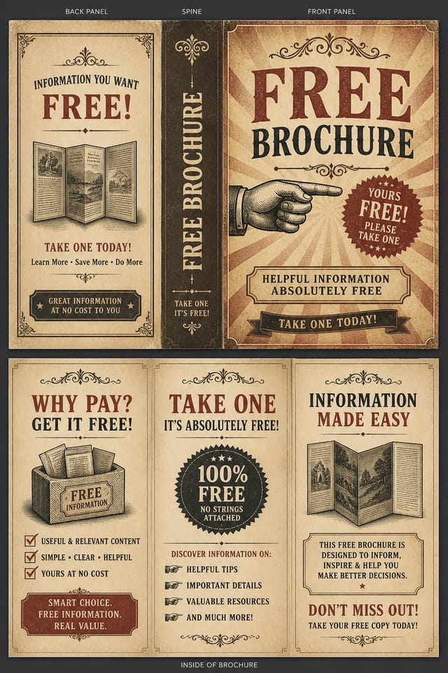 Free Brochure — vintage style brochure cover