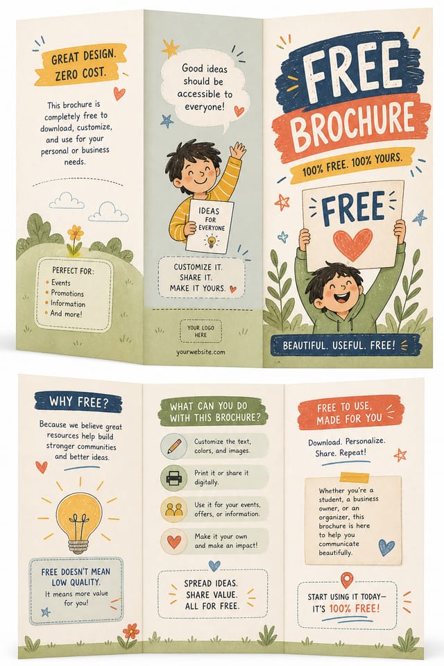 Free Brochure — illustration style brochure cover