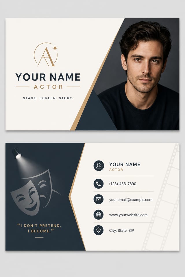 Actor Business Card — modern style business card design
