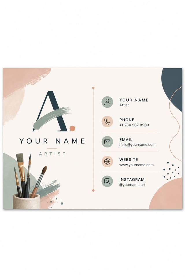 Artist Business Card — modern style business card design