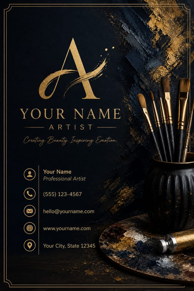 Artist Business Card — elegant style business card design